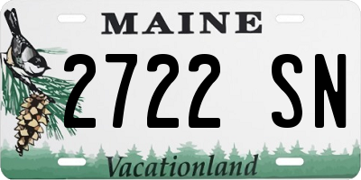 ME license plate 2722SN