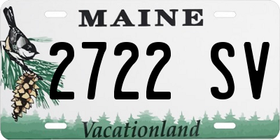 ME license plate 2722SV