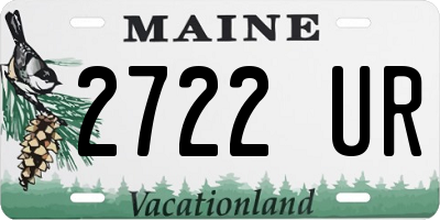 ME license plate 2722UR