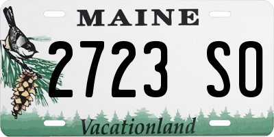 ME license plate 2723SO