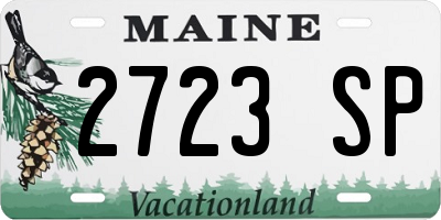 ME license plate 2723SP