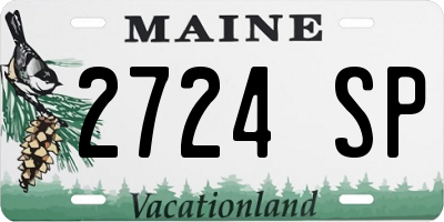 ME license plate 2724SP