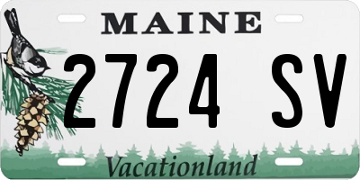 ME license plate 2724SV