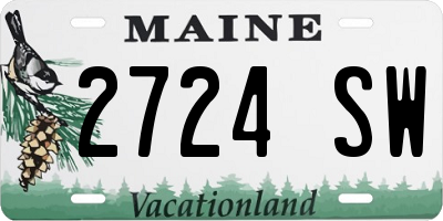 ME license plate 2724SW
