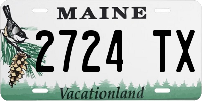 ME license plate 2724TX