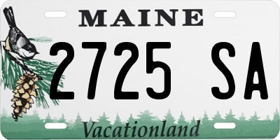 ME license plate 2725SA