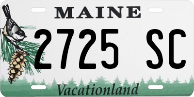 ME license plate 2725SC