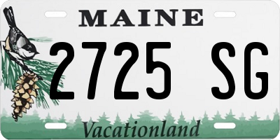 ME license plate 2725SG