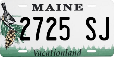ME license plate 2725SJ