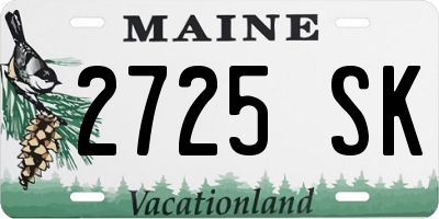 ME license plate 2725SK