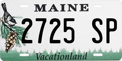 ME license plate 2725SP