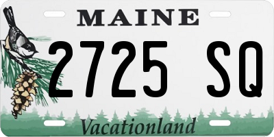 ME license plate 2725SQ