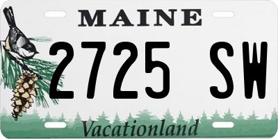 ME license plate 2725SW