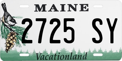 ME license plate 2725SY