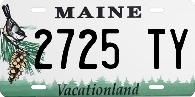 ME license plate 2725TY