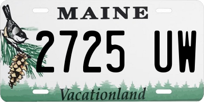 ME license plate 2725UW