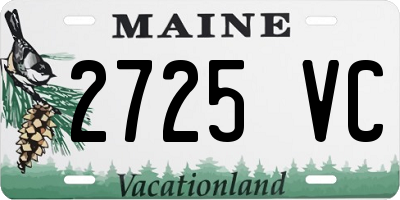 ME license plate 2725VC