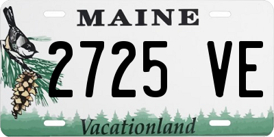 ME license plate 2725VE