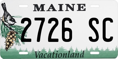 ME license plate 2726SC