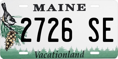 ME license plate 2726SE