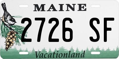 ME license plate 2726SF