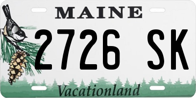 ME license plate 2726SK