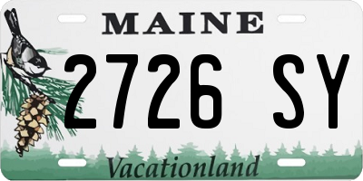 ME license plate 2726SY