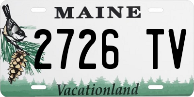 ME license plate 2726TV