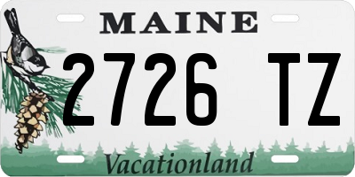 ME license plate 2726TZ