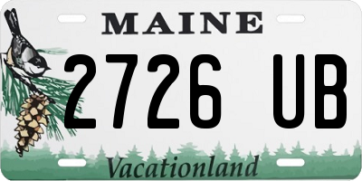 ME license plate 2726UB