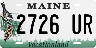 ME license plate 2726UR