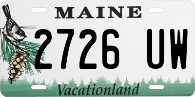 ME license plate 2726UW