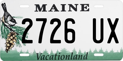 ME license plate 2726UX
