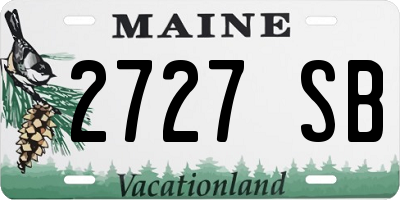 ME license plate 2727SB