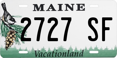 ME license plate 2727SF