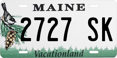 ME license plate 2727SK