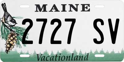 ME license plate 2727SV