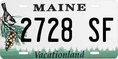 ME license plate 2728SF