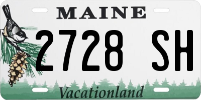 ME license plate 2728SH