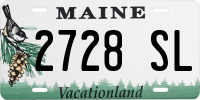 ME license plate 2728SL