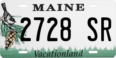 ME license plate 2728SR