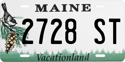 ME license plate 2728ST
