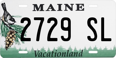 ME license plate 2729SL