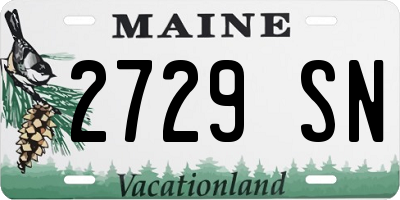 ME license plate 2729SN