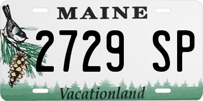 ME license plate 2729SP