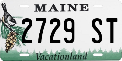 ME license plate 2729ST