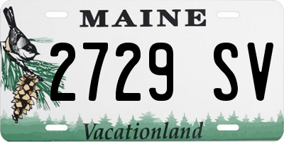 ME license plate 2729SV