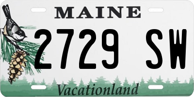 ME license plate 2729SW