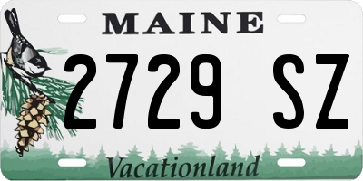 ME license plate 2729SZ