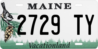 ME license plate 2729TY